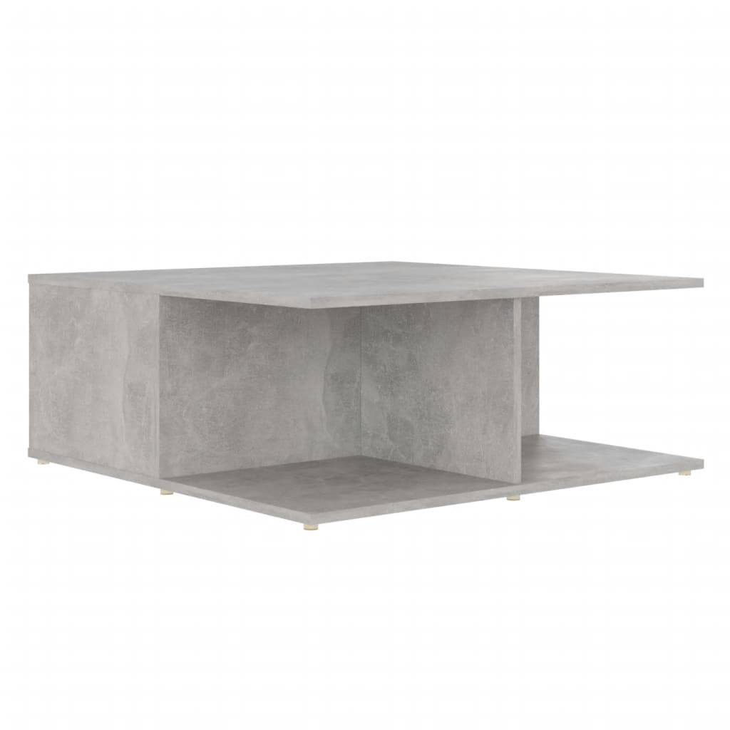 Tavolino da Salotto Grigio Cemento 80x80x31cm Legno Multistrato 806880