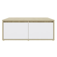 Tavolino da CaffÃ¨ Bianco e Rovere Sonoma 80x80x31 cm Truciolato cod mxl 7938