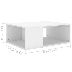 Tavolino da Salotto Bianco 90x67x33 cm in Legno Multistrato 806903