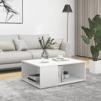 Tavolino da Salotto Bianco 90x67x33 cm in Legno Multistrato 806903