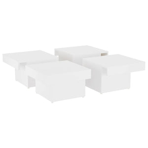 Tavolino da Salotto Bianco 90x90x28 cm in Legno Multistrato 806912
