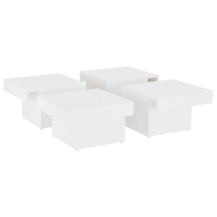 Tavolino da Salotto Bianco 90x90x28 cm in Legno Multistrato 806912