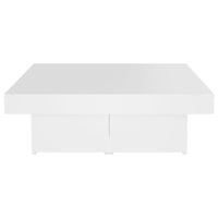 Tavolino da Salotto Bianco 90x90x28 cm in Legno Multistrato 806912
