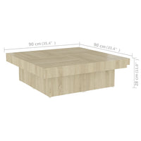 Tavolino da Salotto Rovere Sonoma 90x90x28 cm Legno Multistrato 806915