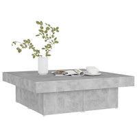 Tavolino da Salotto Grigio Cemento 90x90x28cm Legno Multistrato 806916