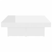 Tavolino da Salotto Bianco Lucido 90x90x28 cm in Truciolato cod mxl 14480