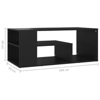 Tavolino da Salotto Nero 100x50x40 cm in Legno Multistrato 806922
