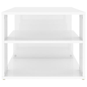 Tavolino da CaffÃ¨ Bianco Lucido 100x50x40 cm in Truciolato cod mxl 13112