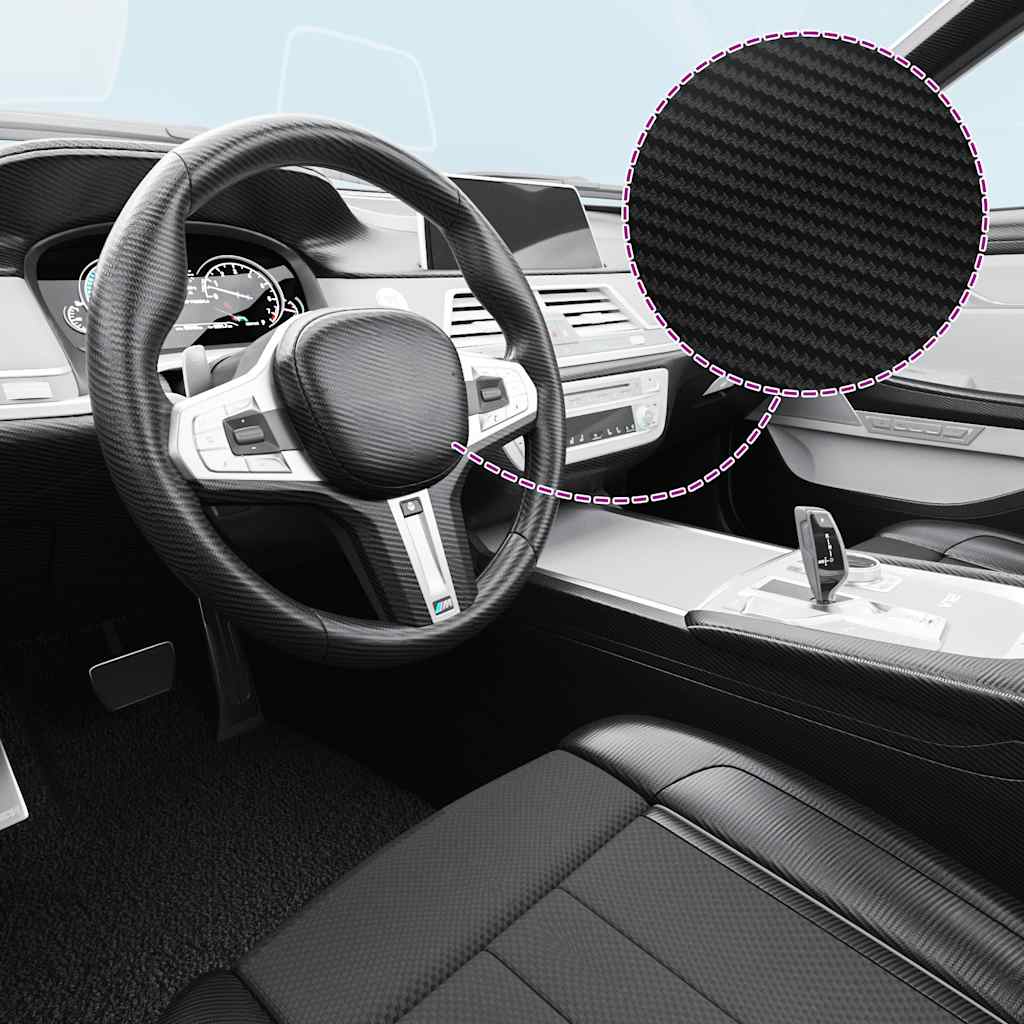 Pellicola per Auto 3D Nera 100x150 cm 210714