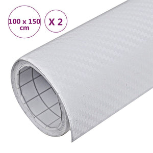 Pellicole per Auto 2 pz 3D Bianco 100x150 cm 210719