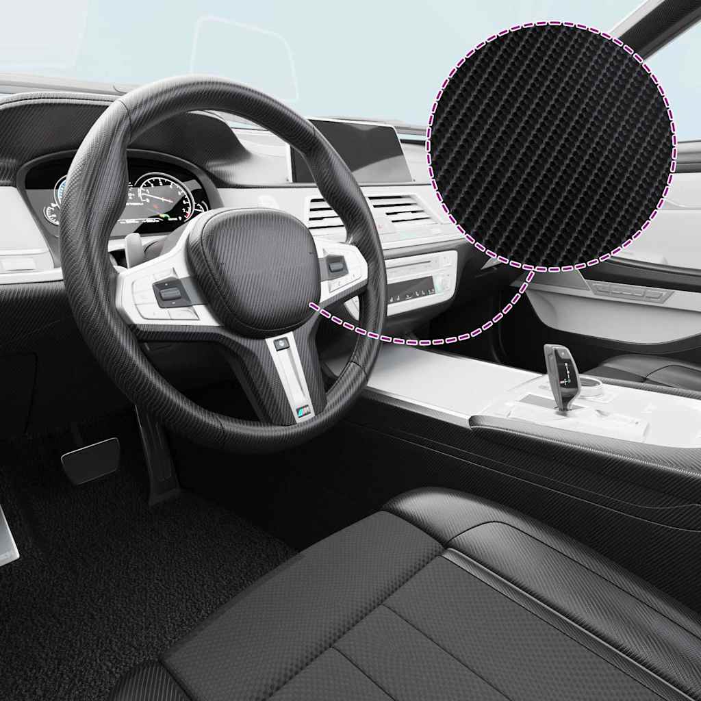 Pellicole per Auto 2 pz 4D Nero 100x150 cm+50x150 cm 210721