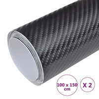 Pellicole per Auto 2 pz 4D Nero 100x150 cm cod mxl 76345