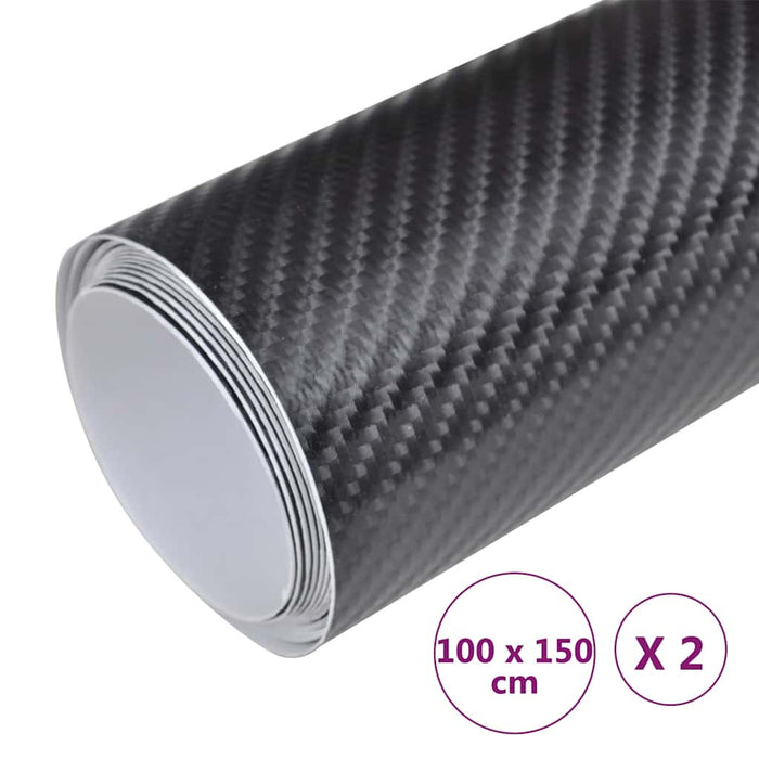 Pellicole per Auto 2 pz 4D Nero 100x150 cm cod mxl 76345