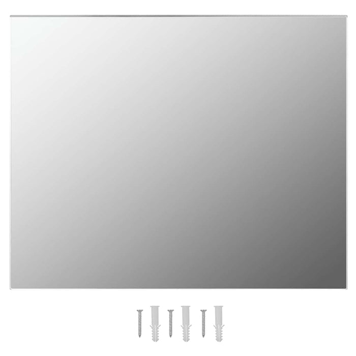 Specchio Parete-Specchio a Muro-Specchio Decorativo Rettangolare Senza Cornice con Luci LED Vetro 739882