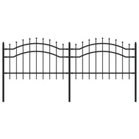 Recinzione da Giardino con Punta a Lancia Nera 115cm Acciaio cod mxl 24750