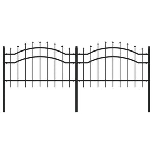 Recinzione da Giardino con Punta a Lancia Nera 115cm Acciaio cod mxl 24750