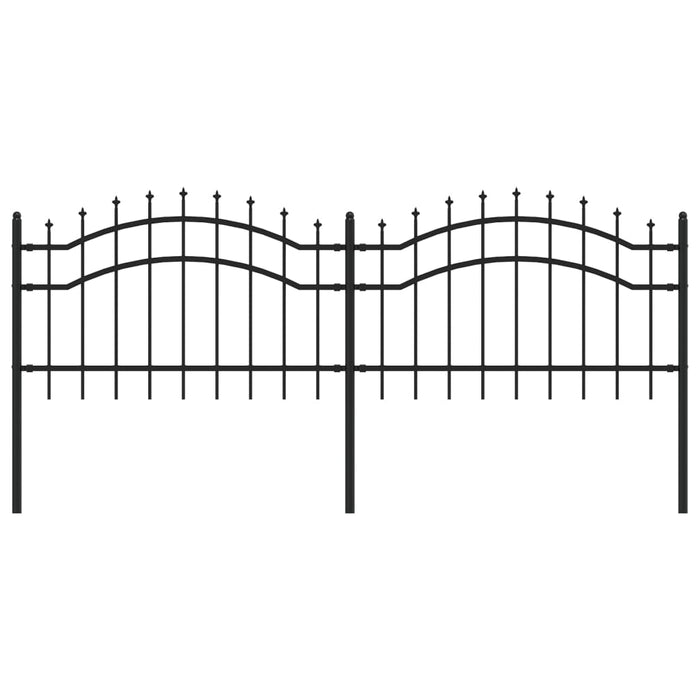 Recinzione da Giardino con Punta a Lancia Nera 115cm Acciaio cod mxl 24750