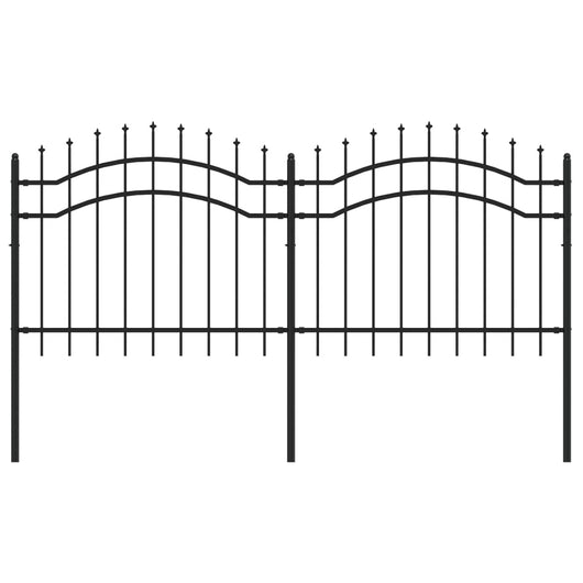 Recinzione da giardino con punta a lancia nera 239x100 cm in acciaio verniciato a polvere 151080