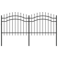 Recinzione da Giardino con Punta a Lancia Nera 140cm Acciaio cod mxl 24930
