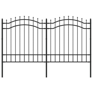 Recinzione da Giardino con Punta a Lancia Nera 165cm Acciaio cod mxl 6848