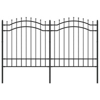 Recinzione da giardino con punta a lancia nera 239x125 cm in acciaio verniciato a polvere 151081