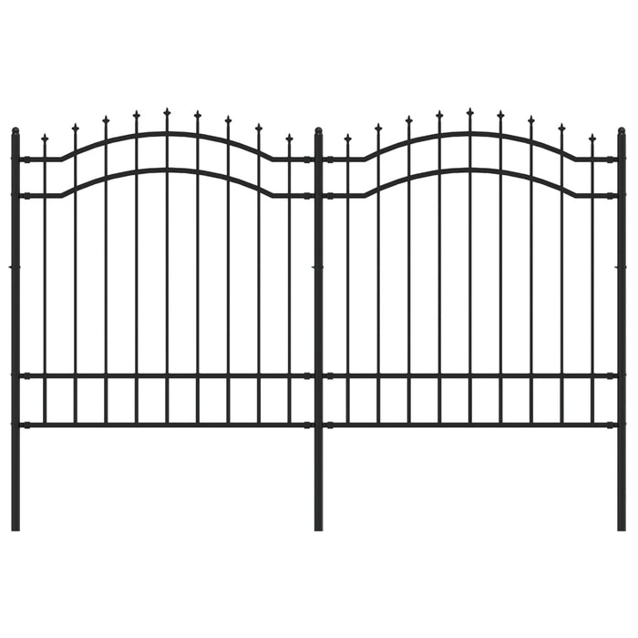 Recinzione da giardino con punta a lancia nera 239x125 cm in acciaio verniciato a polvere 151081