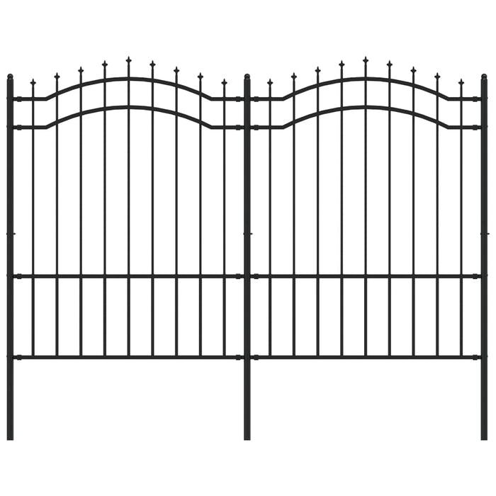 Recinzione da giardino con punta a lancia nera 239x150 cm in acciaio verniciato a polvere 151082