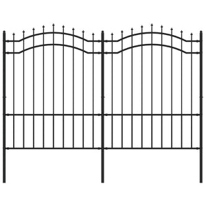 Recinzione da Giardino con Punta a Lancia Nera 190cm Acciaio cod mxl 24123