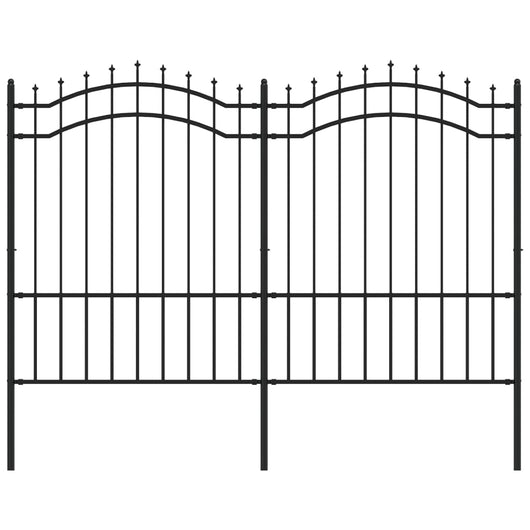 Recinzione da Giardino con Punta a Lancia Nera 190cm Acciaio cod mxl 24123