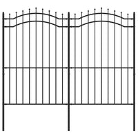 Recinzione da giardino con punta a lancia nera 239x175 cm in acciaio verniciato a polvere 151083