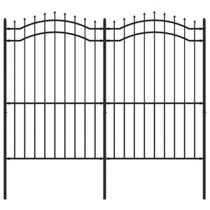 Recinzione da giardino con punta a lancia nera 239x175 cm in acciaio verniciato a polvere 151083