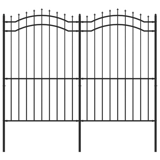 Recinzione da giardino con punta a lancia nera 239x175 cm in acciaio verniciato a polvere 151083