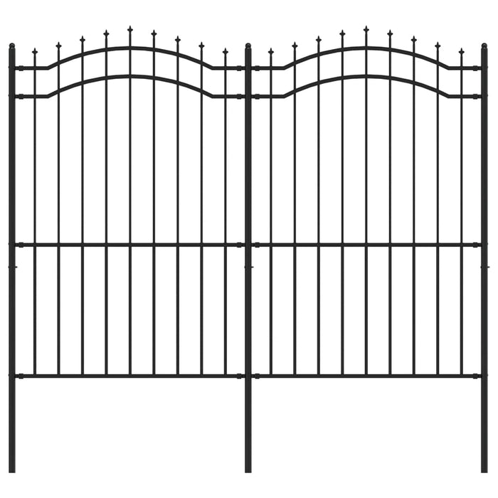 Recinzione da giardino con punta a lancia nera 239x175 cm in acciaio verniciato a polvere 151083