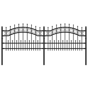Recinzione da Giardino con Punta a Lancia Nera 115cm Acciaio cod mxl 24940