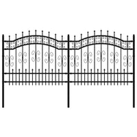 Recinzione da giardino con punta a lancia nera 240x100 cm in acciaio verniciato a polvere 151085
