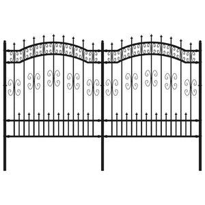 Recinzione da giardino con punta a lancia nera 240x125 cm in acciaio verniciato a polvere 151086