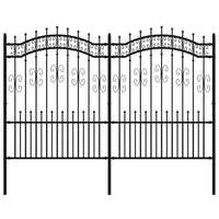 Recinzione da giardino con punta a lancia nera 240x150 cm in acciaio verniciato a polvere 151087