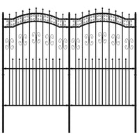 Recinzione da giardino con punta a lancia nera 240x175 cm in acciaio verniciato a polvere 151088