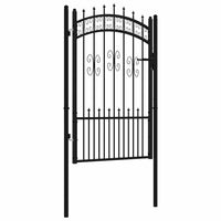 Cancello per recinzione con punta a lancia nero 103x150 cm in acciaio verniciato a polvere 151092