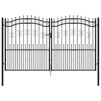 Recinzione Cancello con Punta a Lancia Nera 305x223cm Acciaio cod mxl 42311