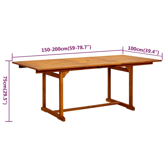 Set Mobili da Pranzo da Giardino 5 pz Legno Massello di Acacia cod mxl 39433