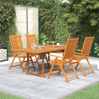 Set Mobili da Pranzo da Giardino 5 pz Legno Massello di Acacia cod mxl 39433