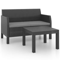 Set Divani da Giardino 2 pz con Cuscini in Rattan PP Antracite 3079667
