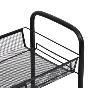 Carrello da Cucina con 3 Ripiani Nero 46x26x64 cm in Ferro cod mxl 65492