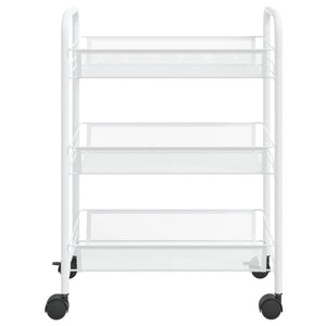 Carrello da Cucina con 3 Ripiani Bianco 46x26x64 cm in Ferro cod mxl 62495