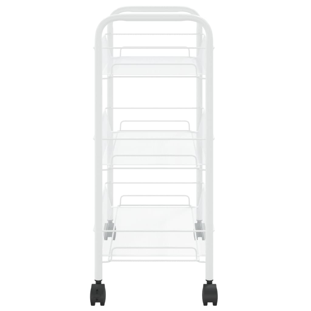 Carrello da Cucina con 3 Ripiani Bianco 46x26x64 cm in Ferro 336323