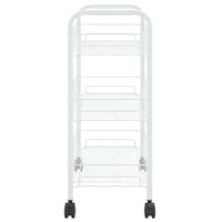 Carrello da Cucina con 3 Ripiani Bianco 46x26x64 cm in Ferro 336323