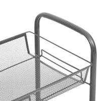 Carrello da Cucina con 3 Ripiani-Scaffale per Cucina Grigio 46x26x64 cm in Ferro