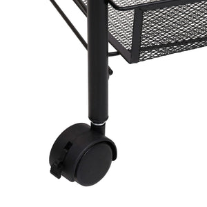 Carrello da Cucina con 4 Ripiani-Scaffale per Cucina Nero 46x26x64 cm in Ferro