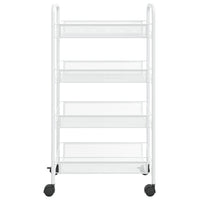 Carrello da Cucina con 4 Ripiani-Scaffale per Cucina Bianco 46x26x64 cm in Ferro